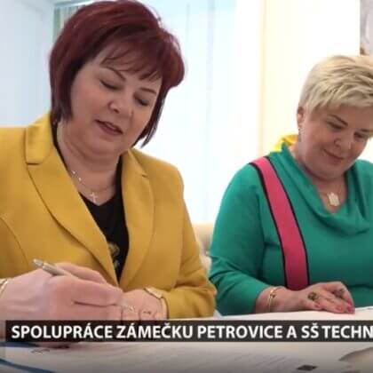 Zámeček Petrovice podepsal spolupráci se SŠ techniky a služeb v Karviné
