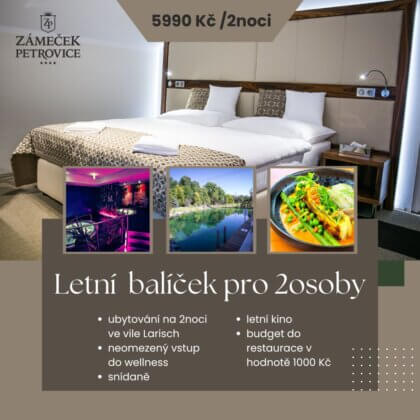 🌿 Letní únik na Zámečku – dopřejte si relax, zážitek i pohodu za zvýhodněnou cenu 🌞